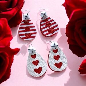 🆕 Spread the Love Earrings Faux Leather Earrings with Bells
